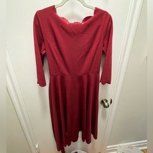Maroon scalloped dress